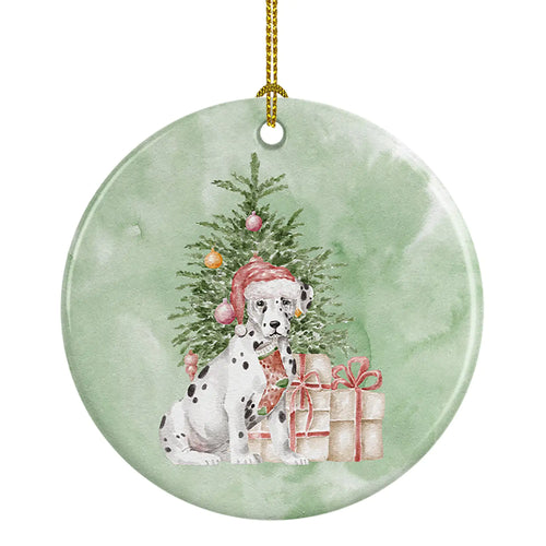 Dalmatian Christmas Presents and Tree Ceramic Ornament