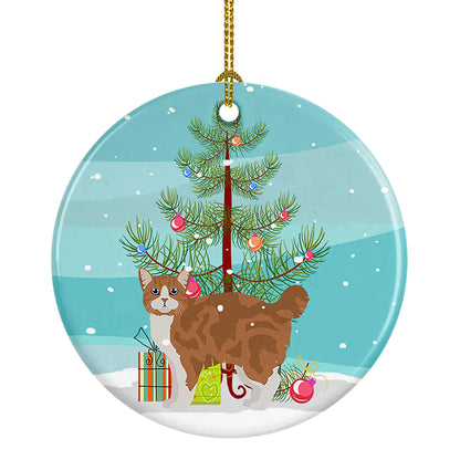 Manx Cat Christmas Ceramic Ornament